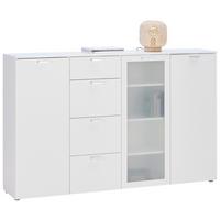 Komoda Xeno, Bela, Mlečno Steklo - bela, Konvencionalno, umetna masa/leseni material (180/115/37cm) - Mömax