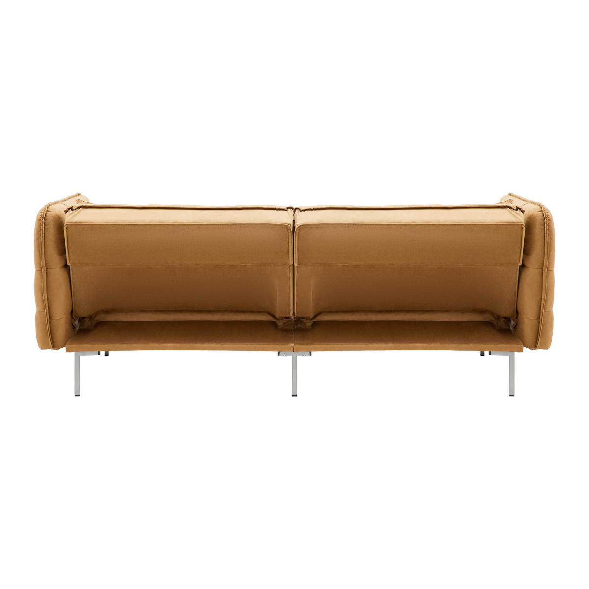 Schlafsofa Kupferfarbe, "nelly", Samt - Silberfarben/Kupferfarben, Modern, Holz/Textil (208/76,5/79cm) - Bessagi Home