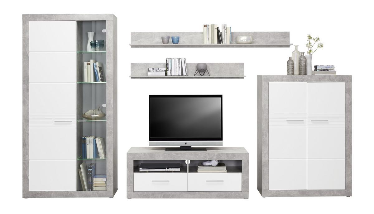 Zidna Polica Malta - siva, Moderno, drvni materijal (128/18/20cm) - Modern Living