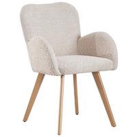 KRZESŁO Z PODŁOKIETNIKAMI LYDIA - kolor dębowy/beżowy, Modern, metal/tkanina (57/85/63cm) - MID.YOU