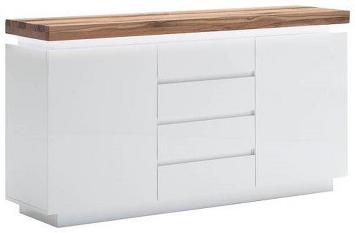 KOMODA SZEROKA ROMINA - kolor dębowy/biały, Design, materiał drewnopochodny/drewno (150/81/40cm)