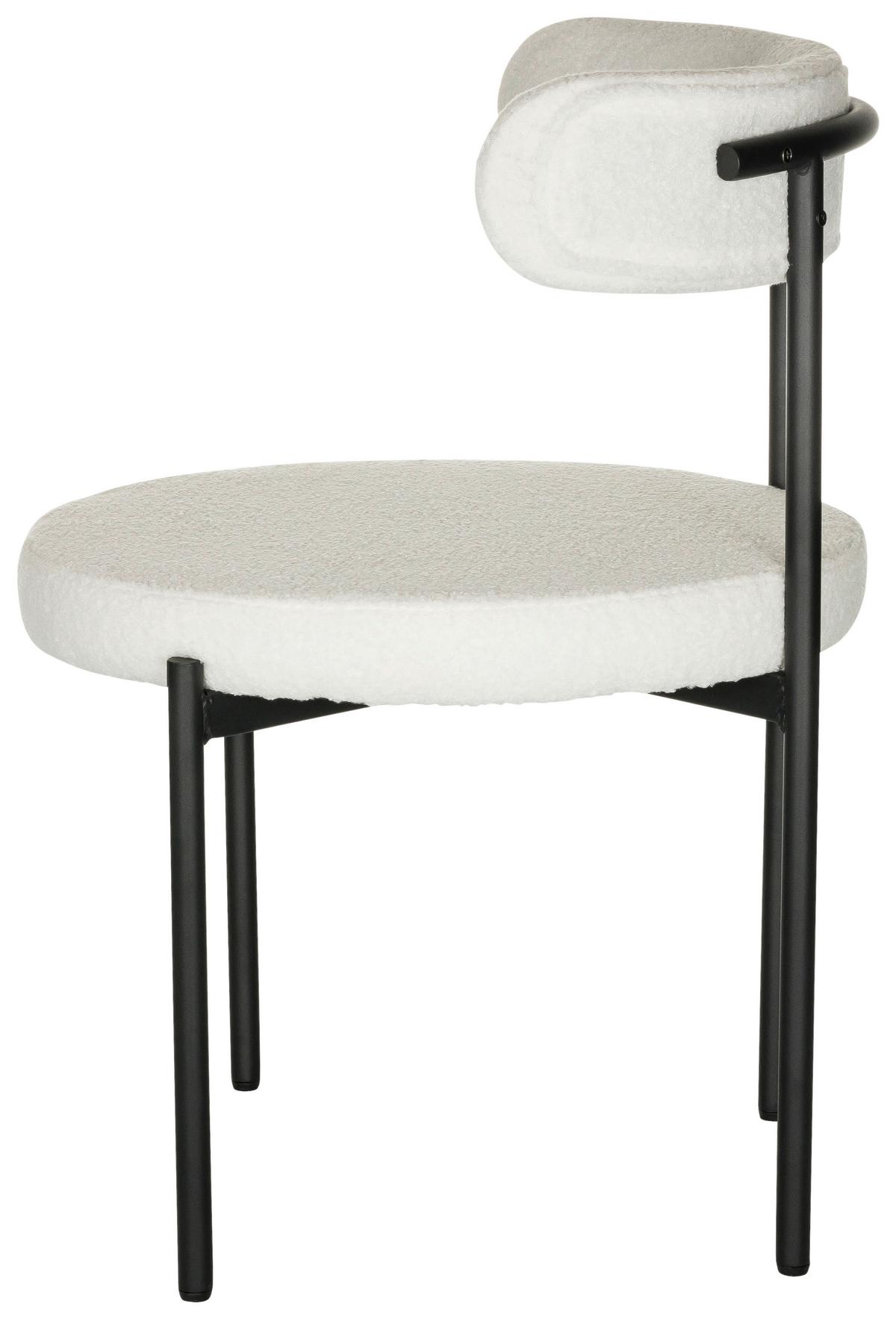 Stol Tedio, Bela - črna/bela, Basics, kovina/tekstil (55/78/56cm) - MID.YOU