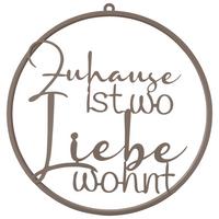 Wanddeko Zuhause II Grau - Grau, Konventionell, Metall (38cm) - Mömax