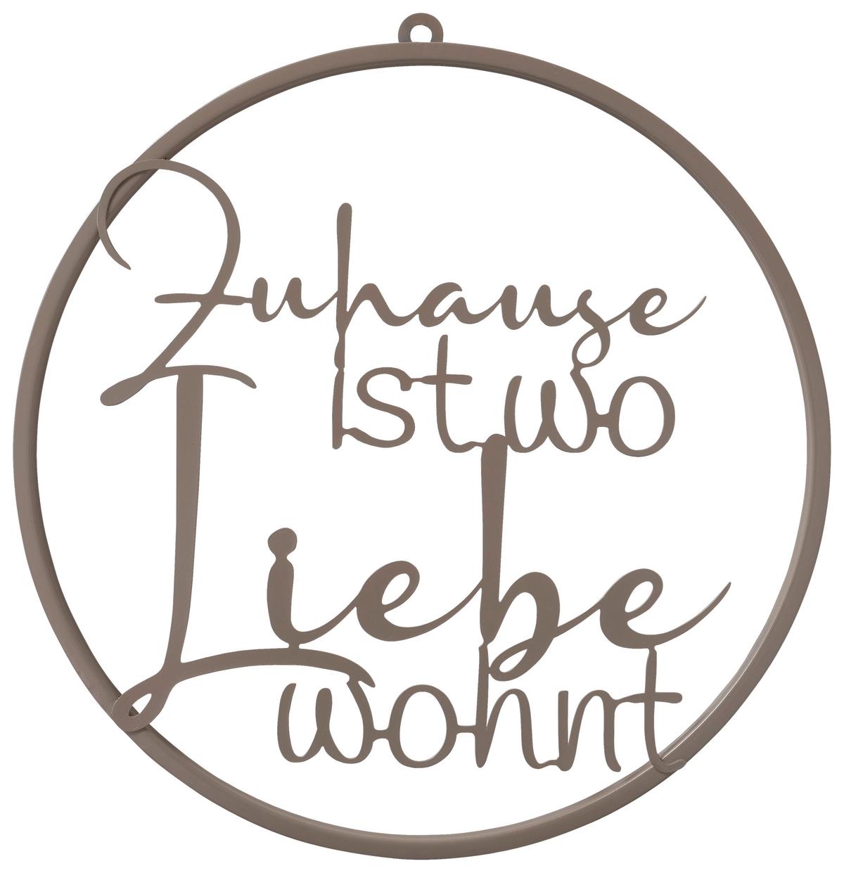 Wanddeko Zuhause II Grau - Grau, KONVENTIONELL, Metall (38cm) - Mömax