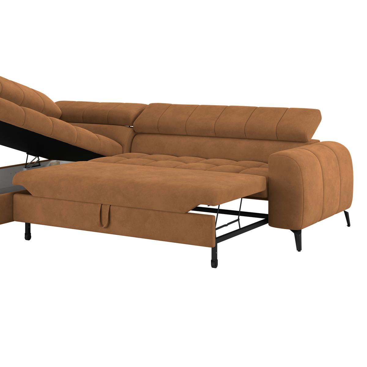 Kutna Garnitura Volf - smeđa/crna, Trend, tekstil/metal (203/261cm)