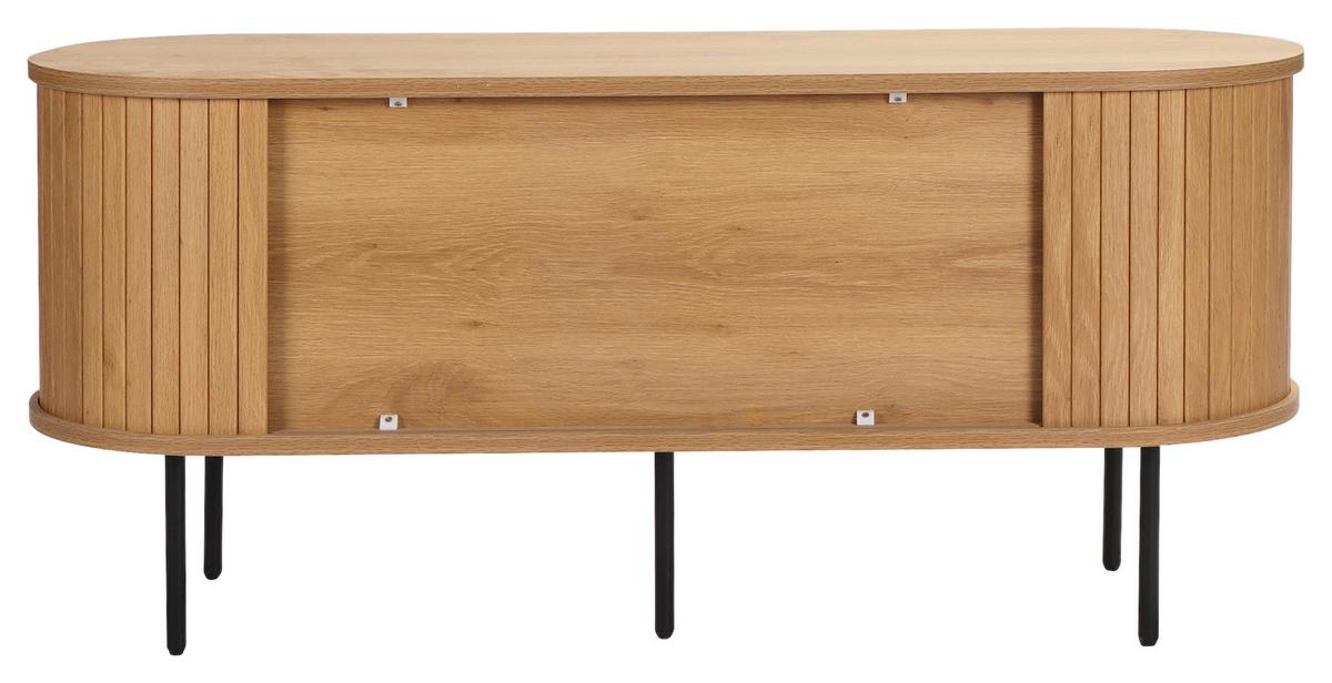 KOMODA NISKA GINI - kolor dębowy/czarny, Design, materiał drewnopochodny/metal (120/55/40cm) - Xora