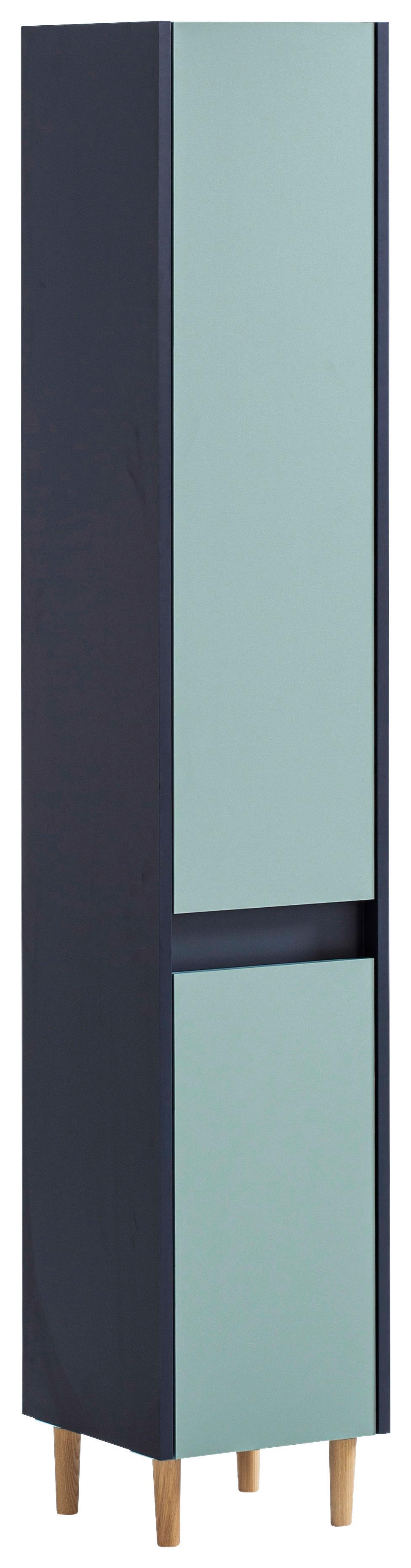 Hochschrank Lovis Dunkelblau - Eschefarben/Dunkelblau, MODERN, Holz/Holzwerkstoff (30,2/170,0/33,0cm) - MID.YOU