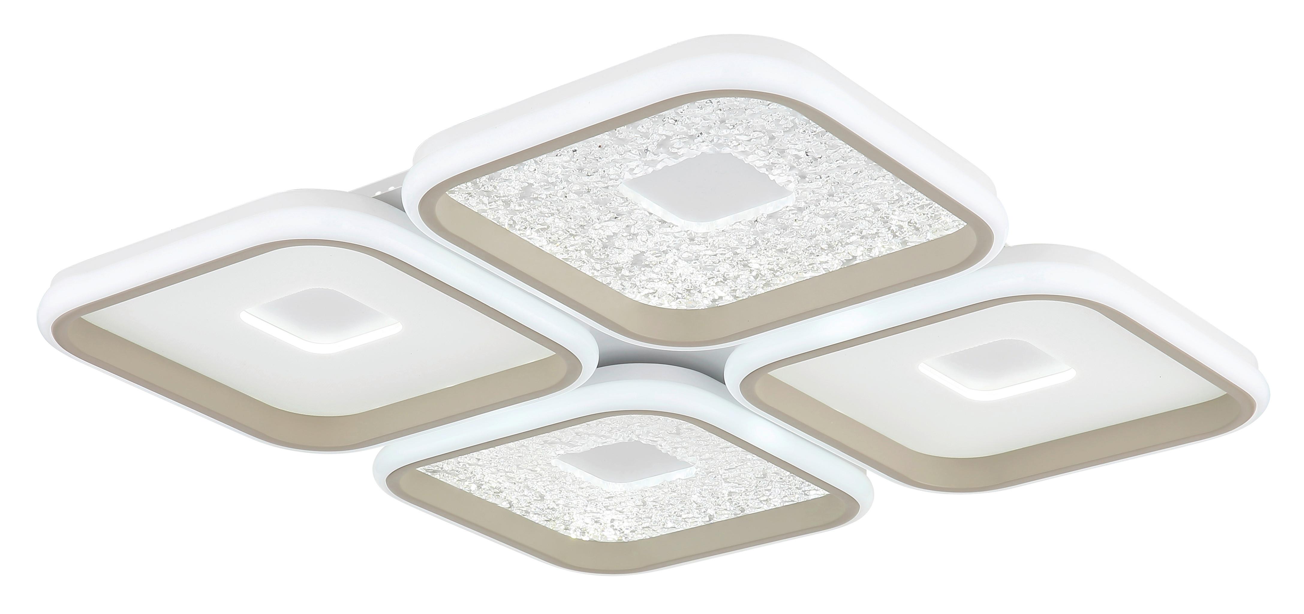 Led Stropna Svjetiljka Mosaiko - bijela/boje pijeska, Design, metal/plastika (54/54/7,8cm) - Globo