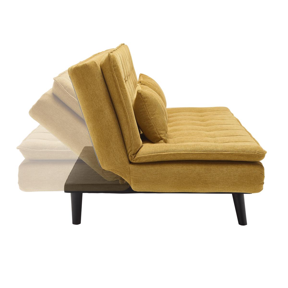Schlafsofa Sun Gelb - Gelb/Schwarz, MODERN, Holz/Textil (190/83/93cm) - Mömax