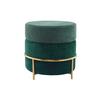 Hocker Grün ca. 48,5x46 cm - Goldfarben/Grün, Basics, Holzwerkstoff/Textil (48,5/46/48,5cm) - Kayoom