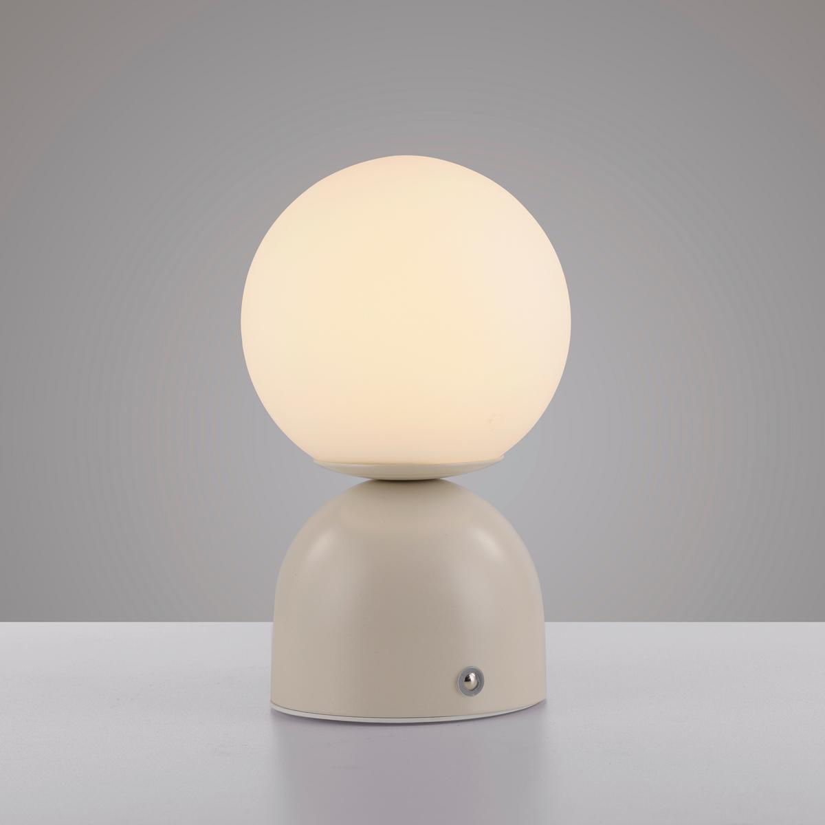 LAMPA STOŁOWA Z AKUMULATOREM 19218-39 RUDI - kolor piaskowy, Design, tworzywo sztuczne/metal (12/12/20cm) - Schöner Wohnen