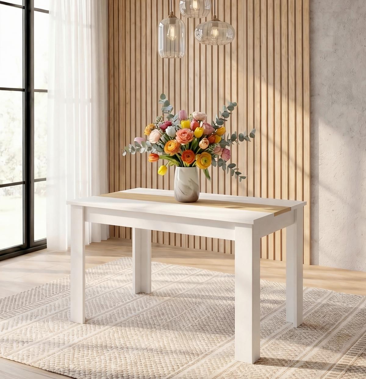 Esstisch Vcm Esstisch "disalo" 140x80 - Honigeiche/Weiss, Modern, Holzwerkstoff (140/80/75cm) - MID.YOU