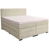Boxspringbett Malaga ohne Fußteil Beige ca. 180x200cm - Beige/Silberfarben, KONVENTIONELL, Holzwerkstoff/Kunststoff (180/200cm) - Premium Living
