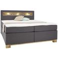 Boxspringbett Anthrazit 160x200cm - Eichefarben/Anthrazit, KONVENTIONELL, Holzwerkstoff/Textil (210/170/115cm) - PREMIUM LIVING