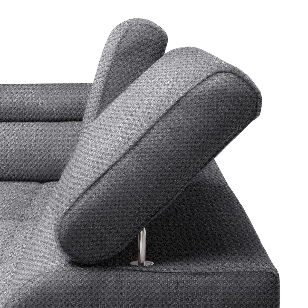 Ecksofa Gremio Links Blaugrau - Blaugrau/Schwarz, MODERN, Kunststoff/Textil (106/77-100/283-206cm) - Premium Living