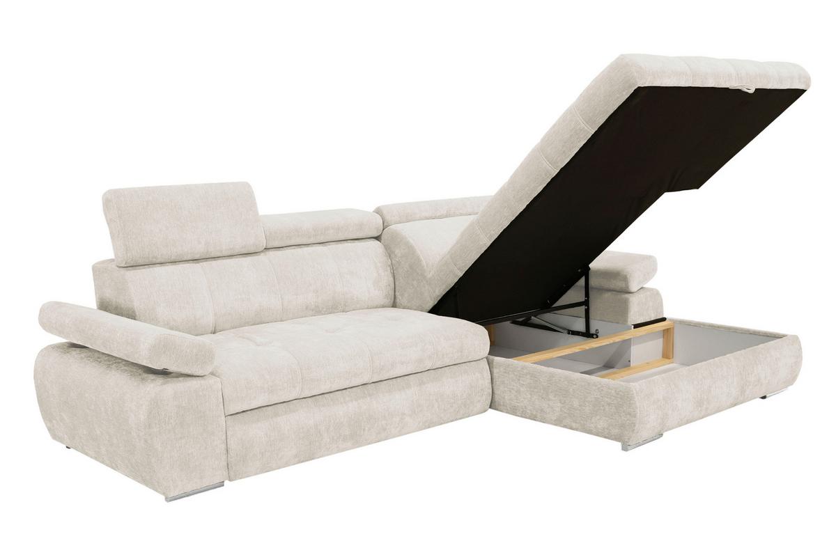 Kutna Garnitura Vegas - srebrne boje/bež, Design, drvo/tekstil (294/173cm) - Modern Living
