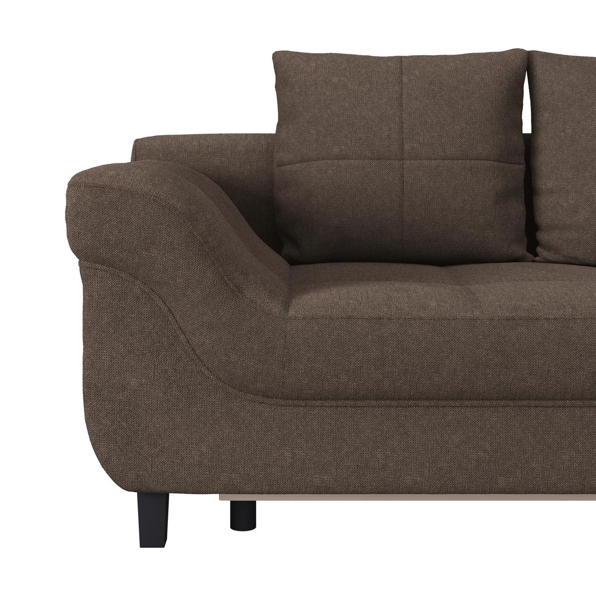 Kutna Garnitura Mendoza - tamno smeđa/siva, Design, tekstil/drvo (309/197cm) - Modern Living