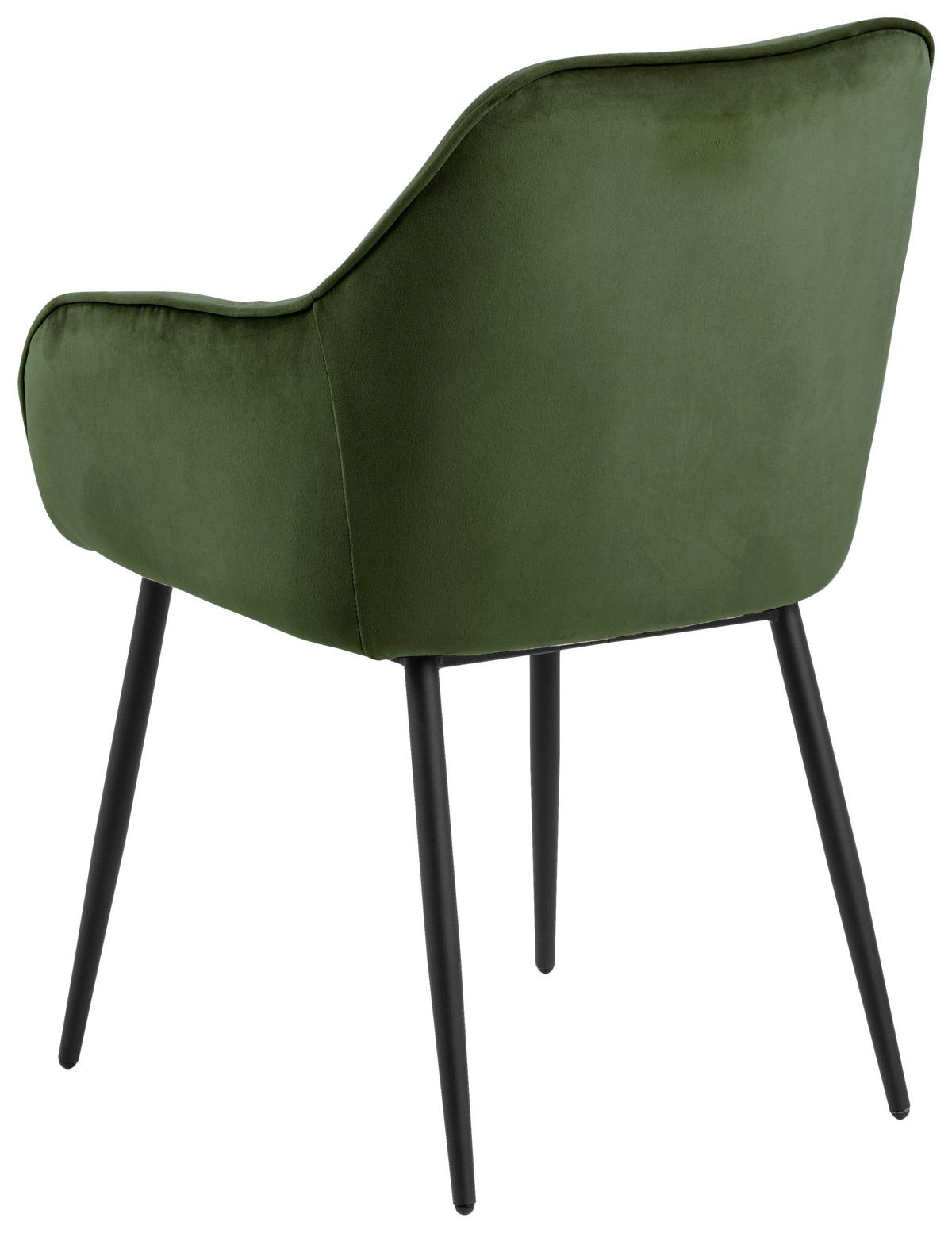 KRZESŁO Z PODŁOKIETNIKAMI BROOKE -TREND- - zielony/czarny, Trend, metal/tkanina (58/83/55cm) - Livetastic