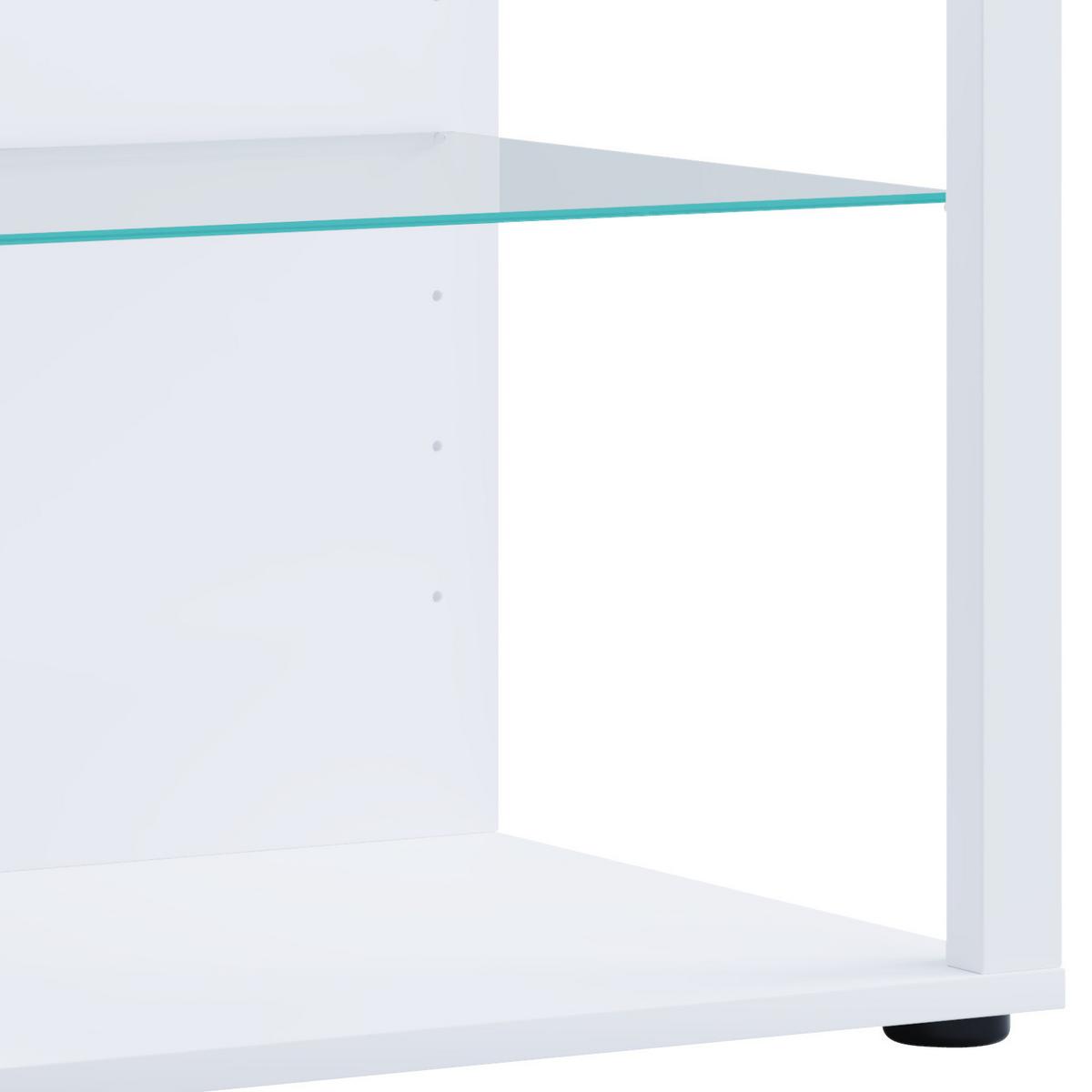 Vitrina Glasol Xxl, Bela - črna/bela, Moderno, umetna masa/steklo (52/90/44cm) - MID.YOU