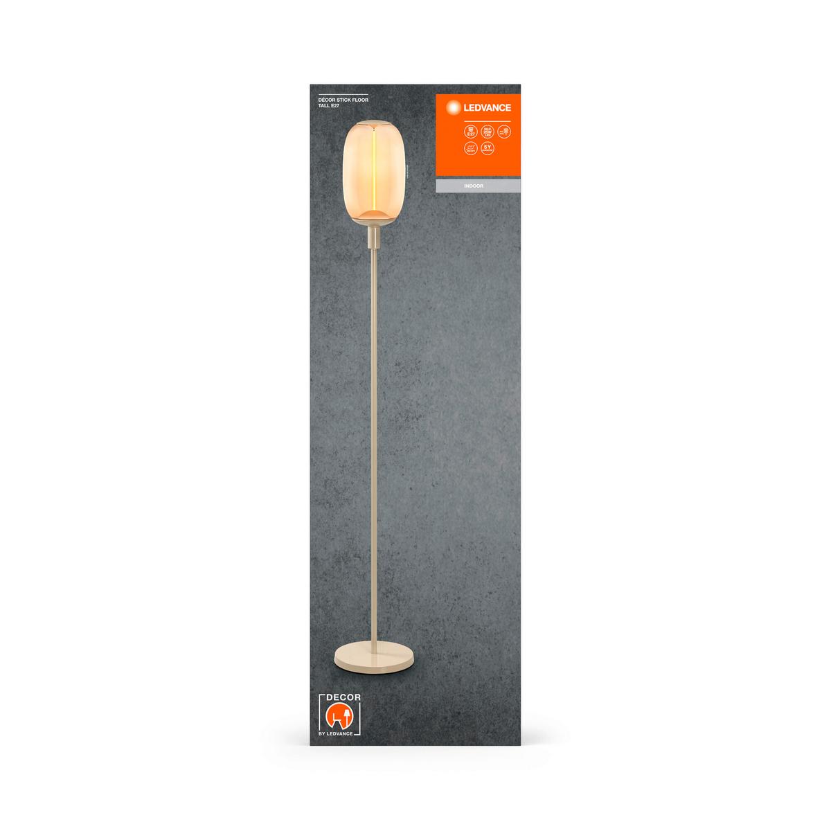 PODSTAWA LAMPY DECOR STICK FLOOR TALL E27 BG - beżowy, Basics, metal (26/146cm) - Ledvance