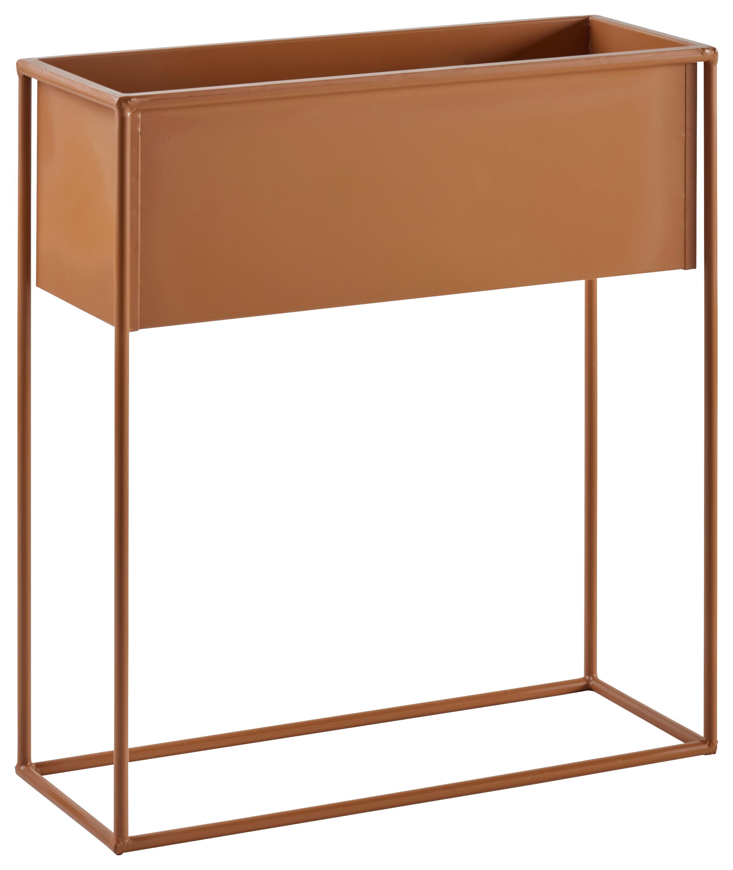 Übertopf Casta I in Braun - Braun, Basics, Metall (47/50/18cm) - Modern Living