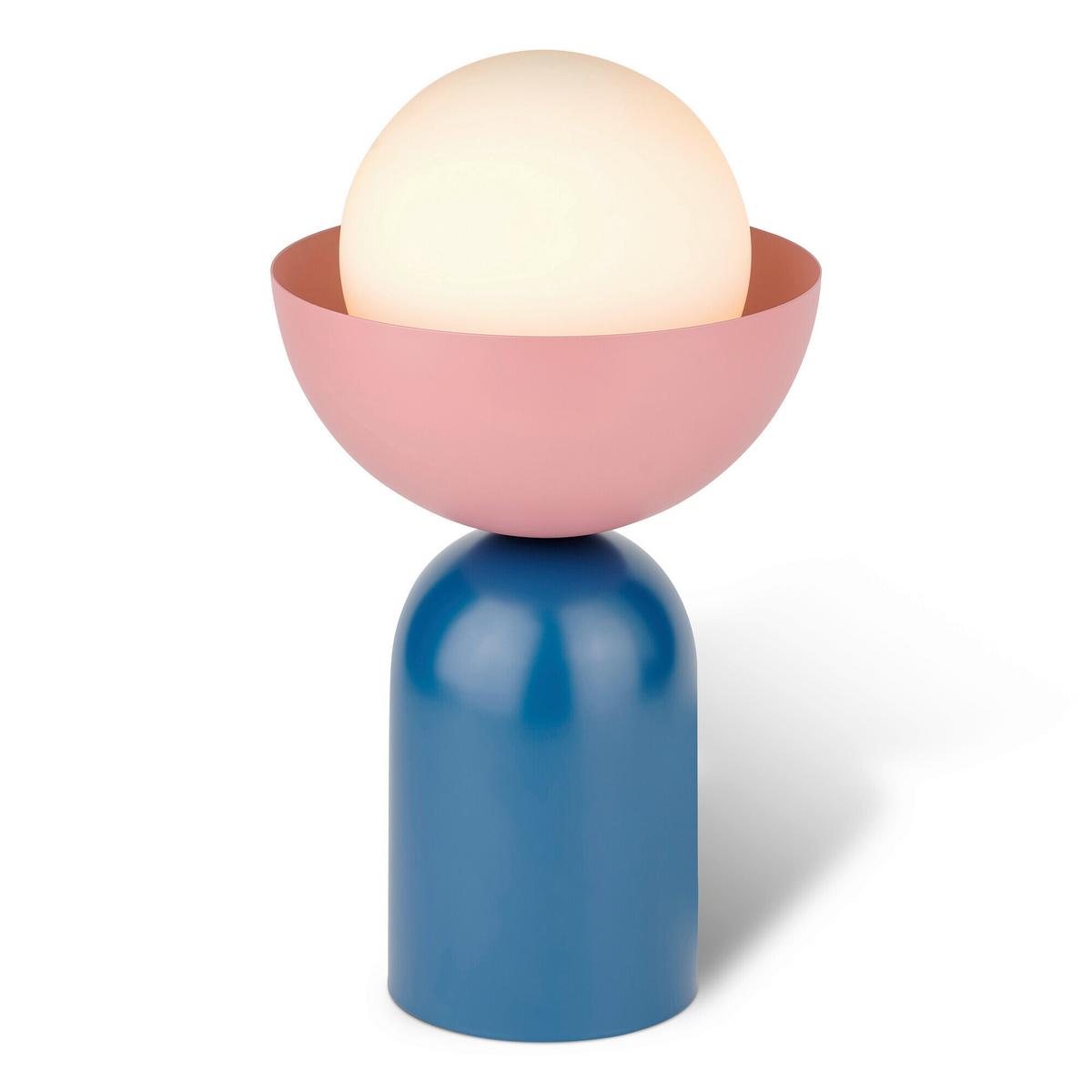 LAMPA STOŁOWA DECOR BOWL TABLE E14 BL - różowy/niebieski, Basics, metal/szkło (20/36,5cm) - Osram