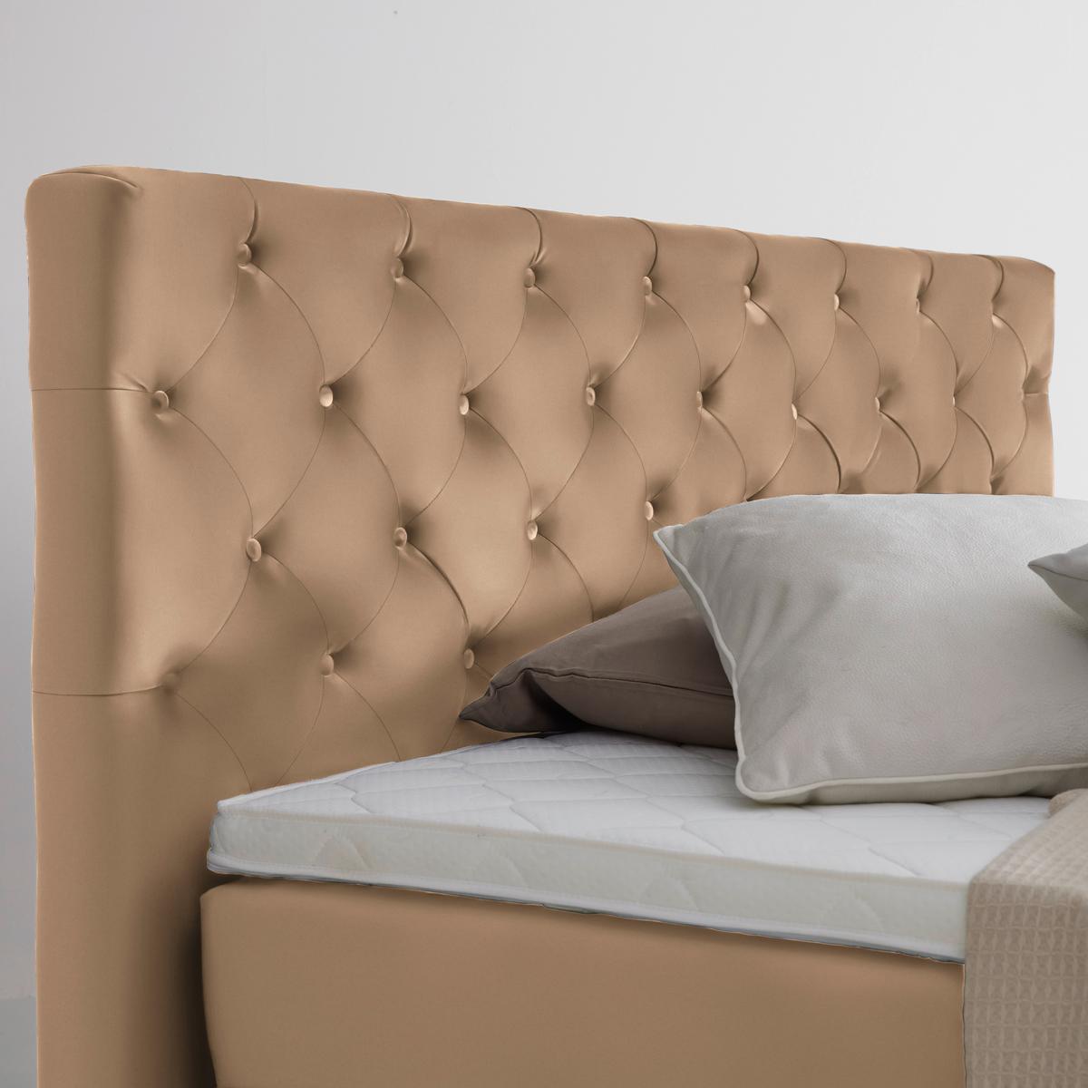Boxspringbett Chester Terracotta ca. 160x200cm - Terracotta/Schwarz, Holzwerkstoff/Kunststoff (160/200cm) - Mömax