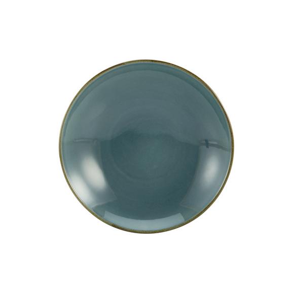 Farfurie Adâncă Linen - albastru, ceramică (22/22/4cm) - Premium Living