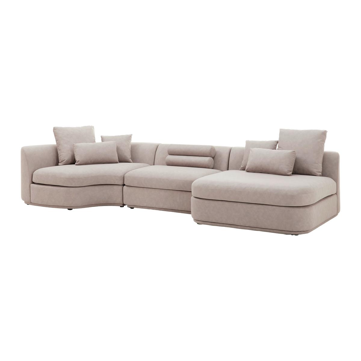 NAROŻNIK ANNA - beżowy/biały, Modern, tworzywo sztuczne/tkanina (360/71/134cm) - Bessagi Home