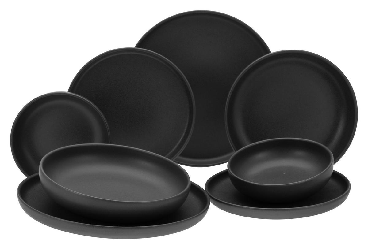 Kombinirani Servis Uno Black, 8-Delni - črna, Basics, keramika - Creatable