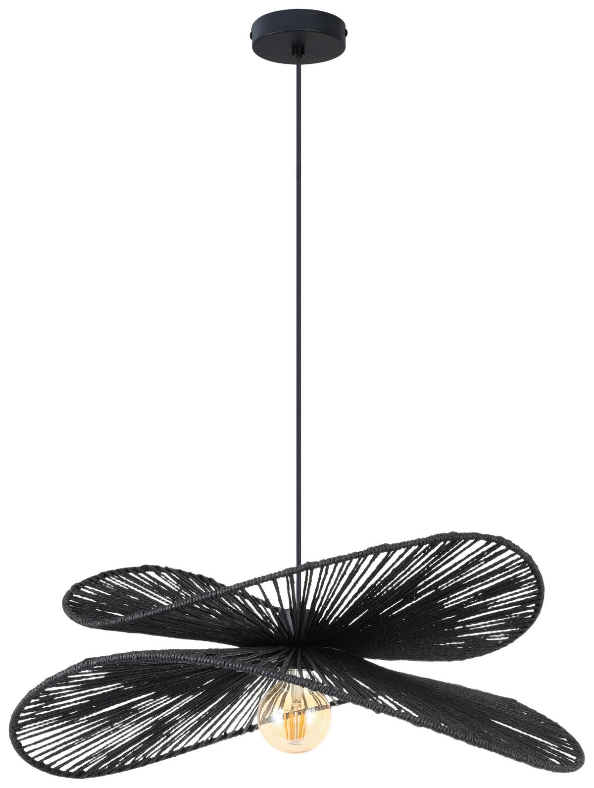 Hängeleuchte Bli Schwarz max. 25 Watt - Schwarz, MODERN, Papier/Metall (60/120cm)