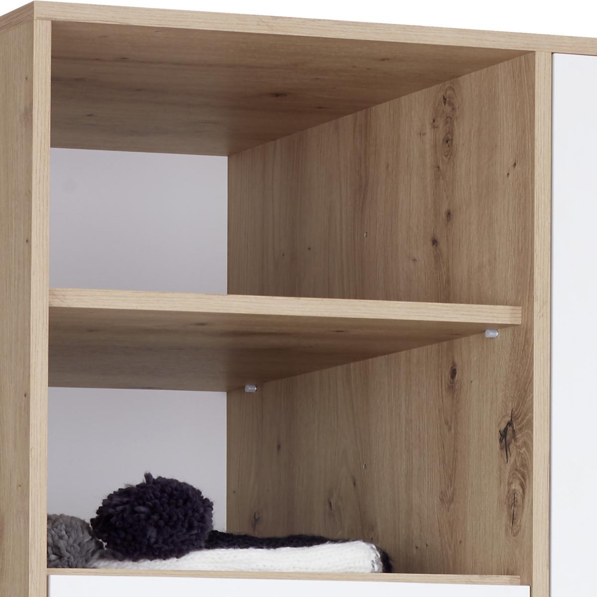 Ormar Za Odjeću Box - bijela/boje hrasta, Moderno, drvni materijal/plastika (147/205/55cm) - Modern Living