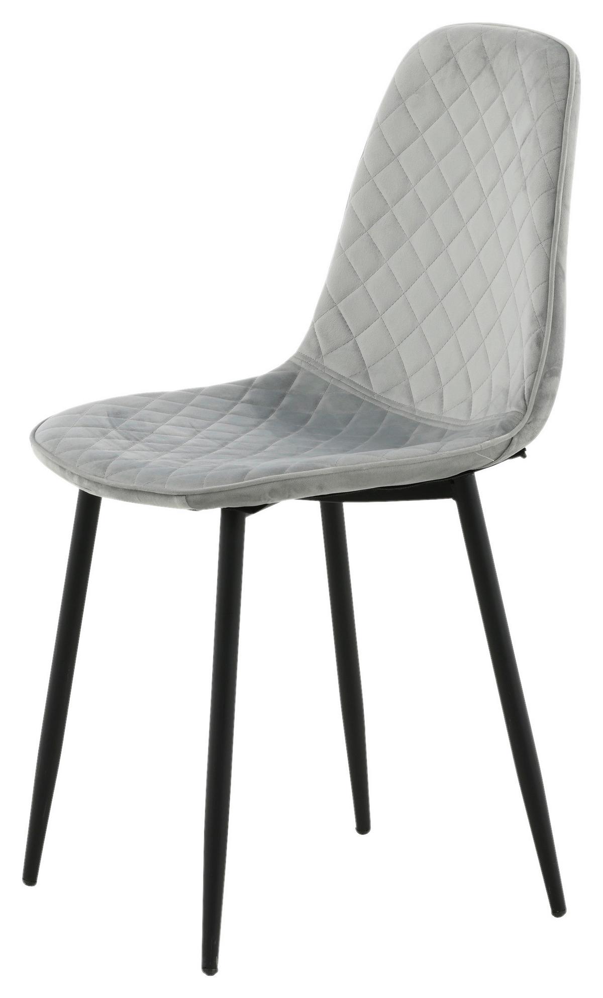 STUHL-SET POLAR - Schwarz/Grau, Design, Textil/Metall (44/86/52cm) - Livetastic