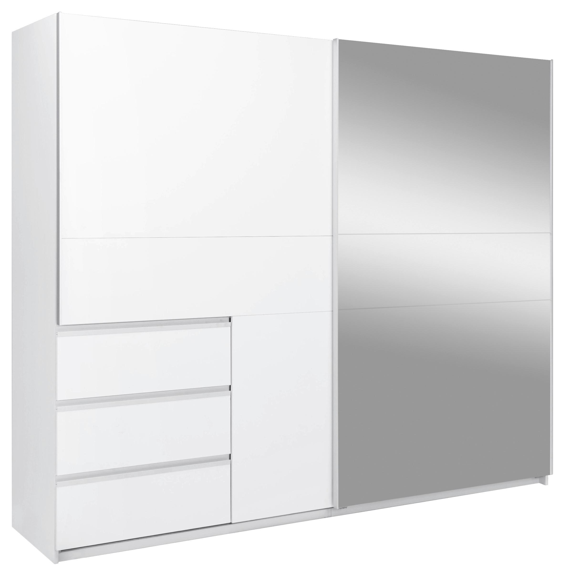 Omara Z Drsnimi Vrati Wilma, Bela - bela, Moderno, kovina/leseni material (250/210/61,5cm) - P & B