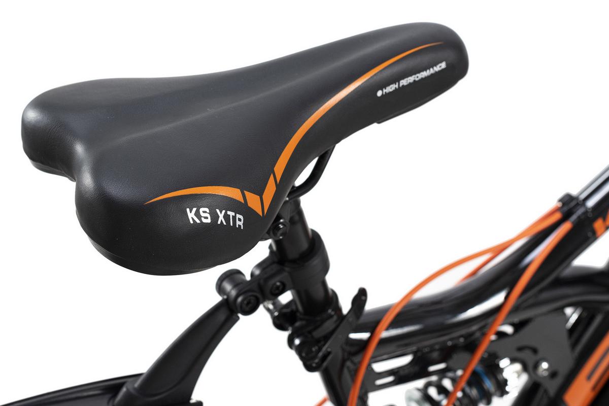 Kinderfahrrad MTB Fully 24" Bliss RH 38cm - Schwarz/Orange, Basics, Metall (180/70/80cm) - KS Cycling