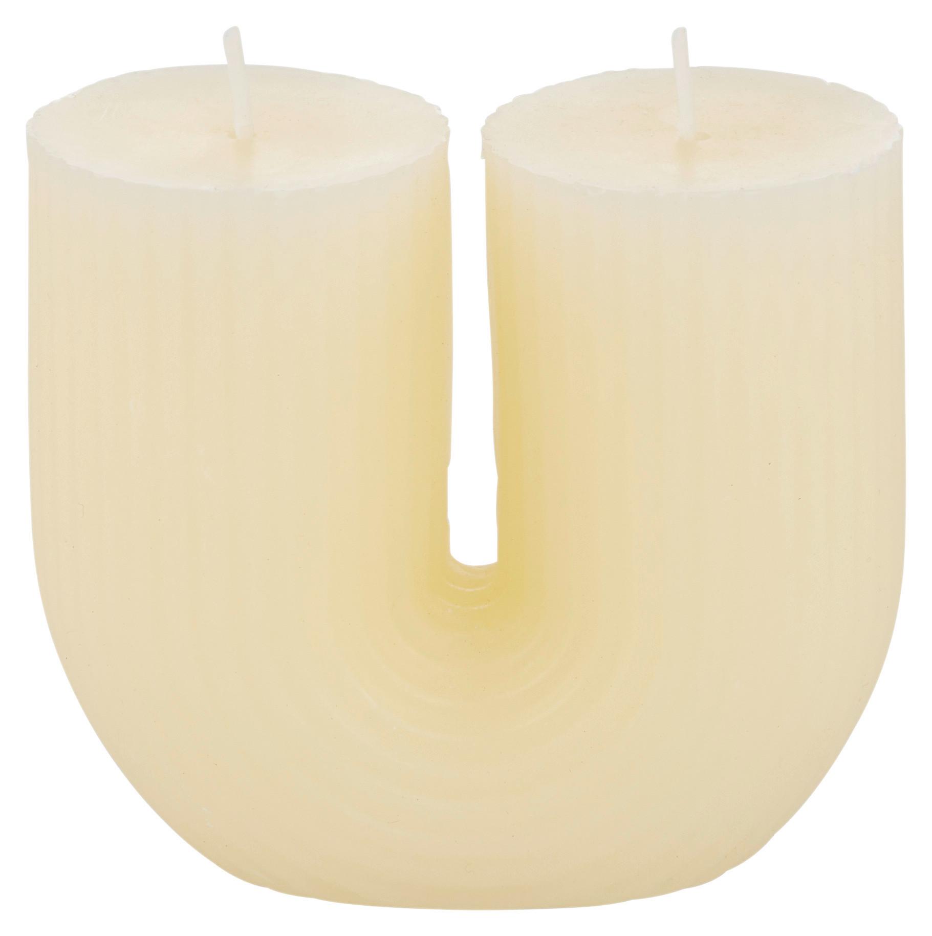 Gyertya Una I - fehér, Basics, természetes anyagok/paraffin (9/8,5/4,5cm) - Modern Living