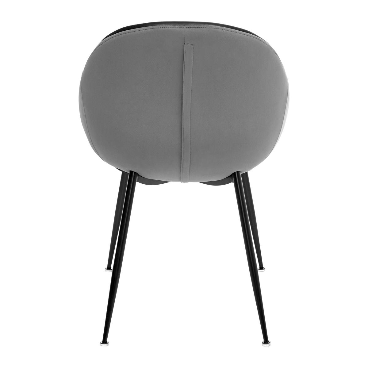 KRZESŁO Z PODŁOKIETNIKAMI ILARIA - czarny/szary, Modern, metal/drewno (55/83/60cm) - Bessagi Home