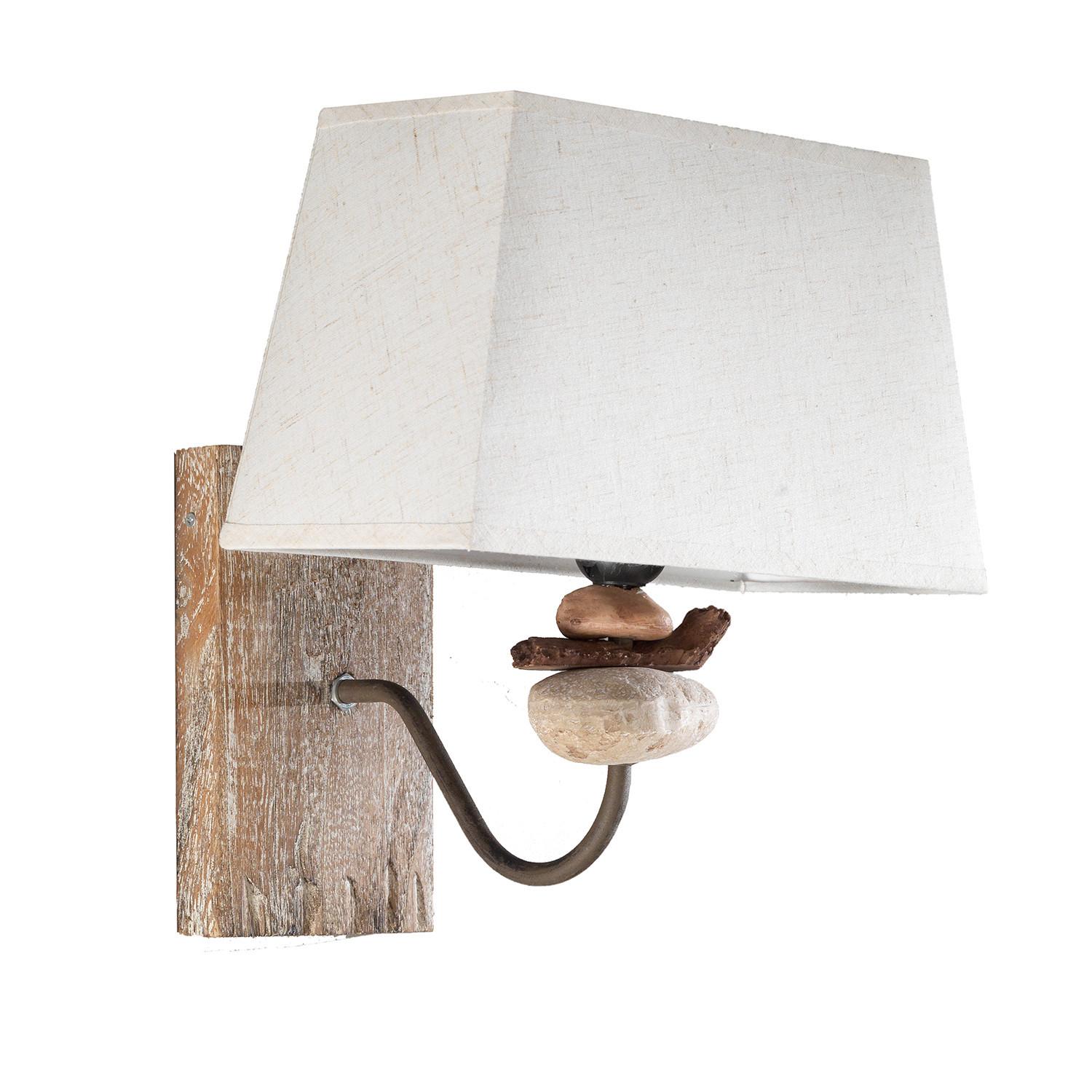 Wandleuchte Seregon Schwarz/Weiß max. 22 Watt - Schwarz/Weiß, KONVENTIONELL, Textil/Stein (30/30/27cm)