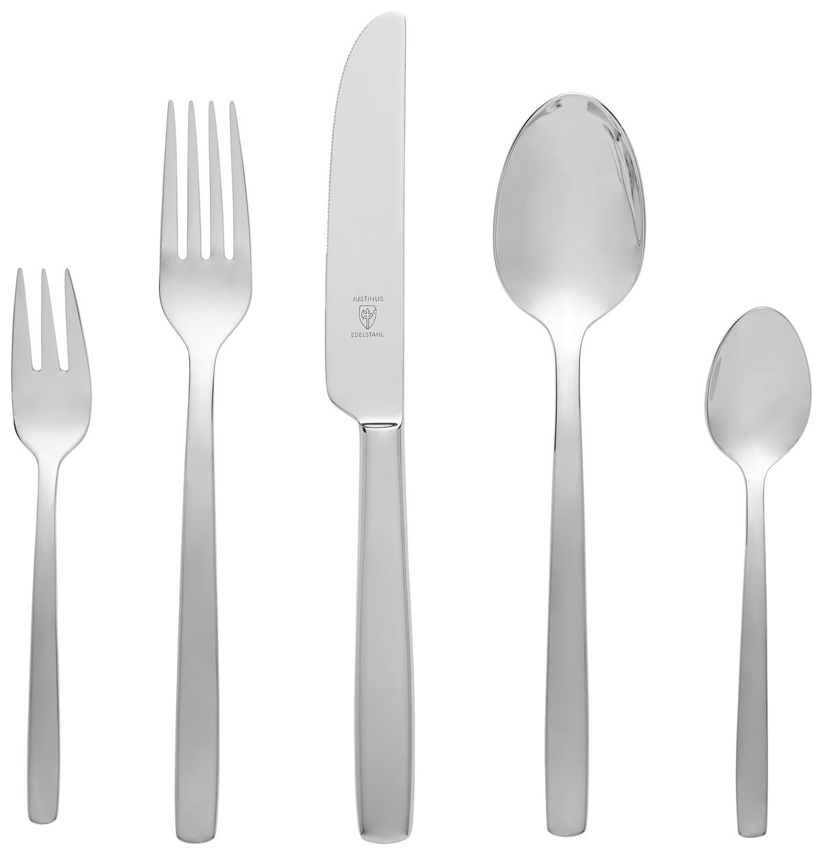 ZESTAW SZTUĆCÓW 630-460 - kolor stalowy, Basics, metal (43/25/5cm) - Justinus
