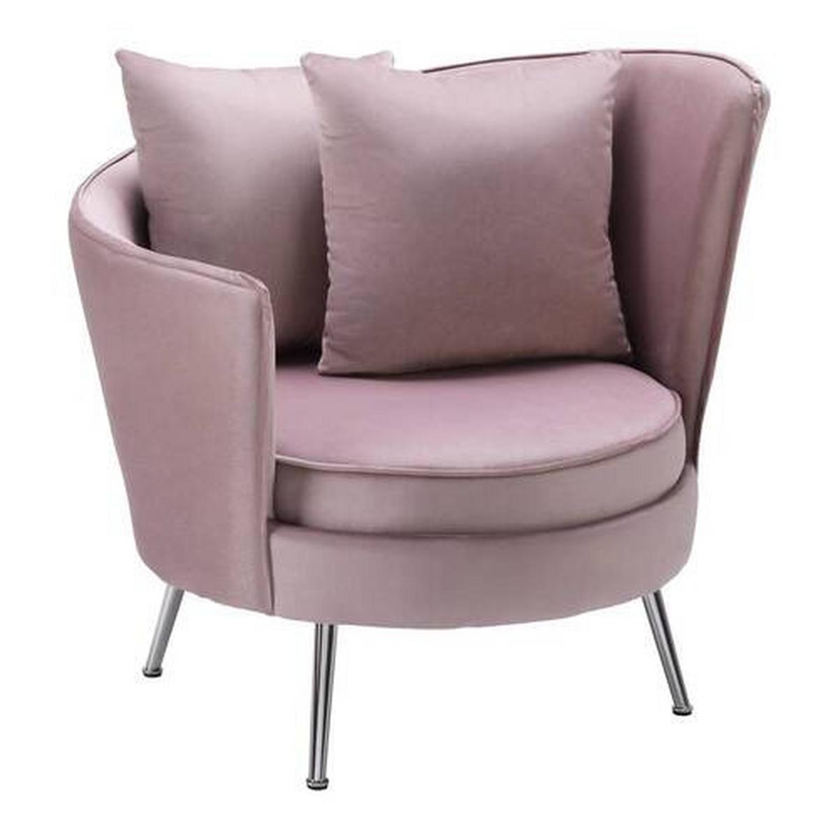 Scaun de relaxare CHERIE - roz, Modern, metal/textil (87/84/85cm) - Bessagi Home
