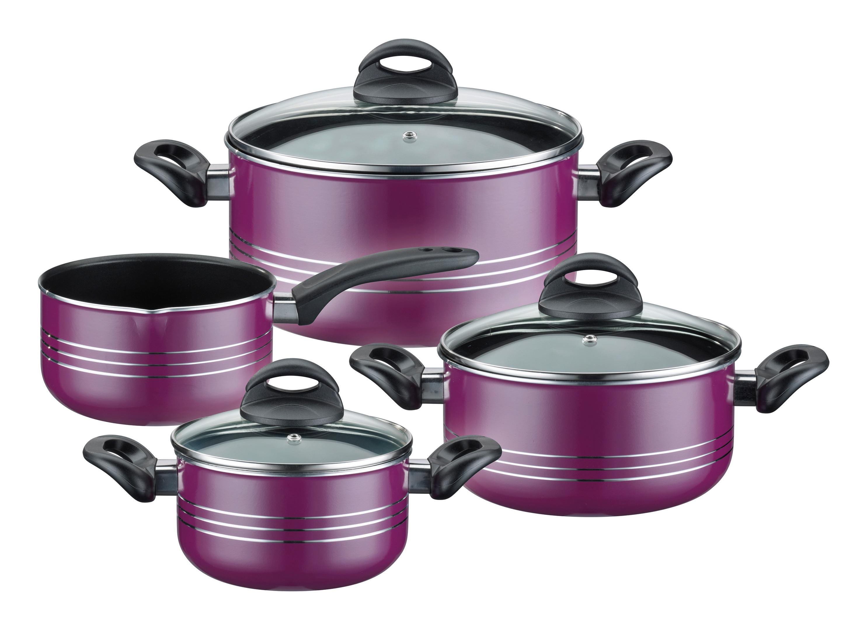 Set Posod Milano Lila, 4-Delni - lila, Basics, kovina - GSW
