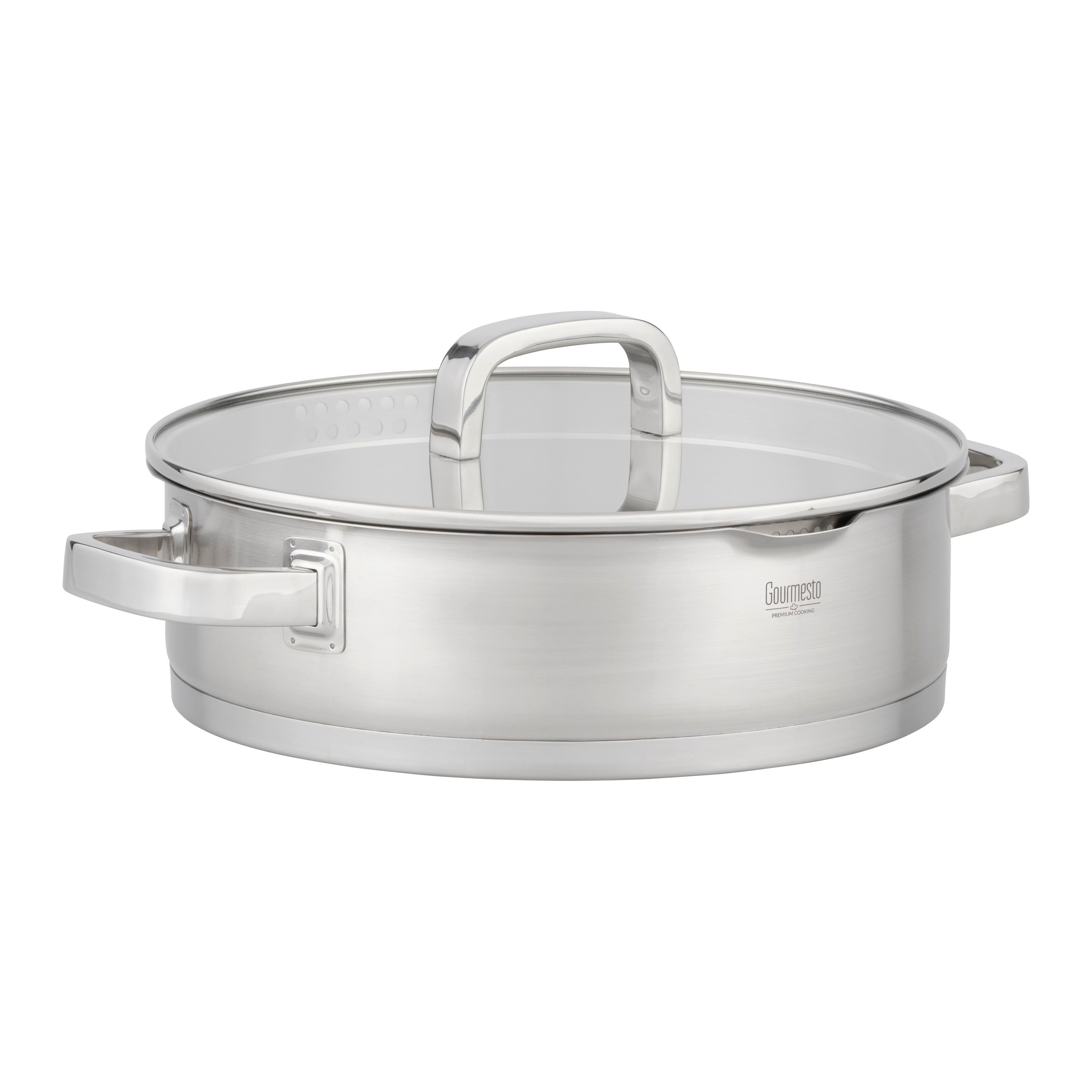 SERVERINGSPANNA SILVER LINE - klar/stålfärgad, Klassisk, metall/glas (28/8cm) - Gourmesto