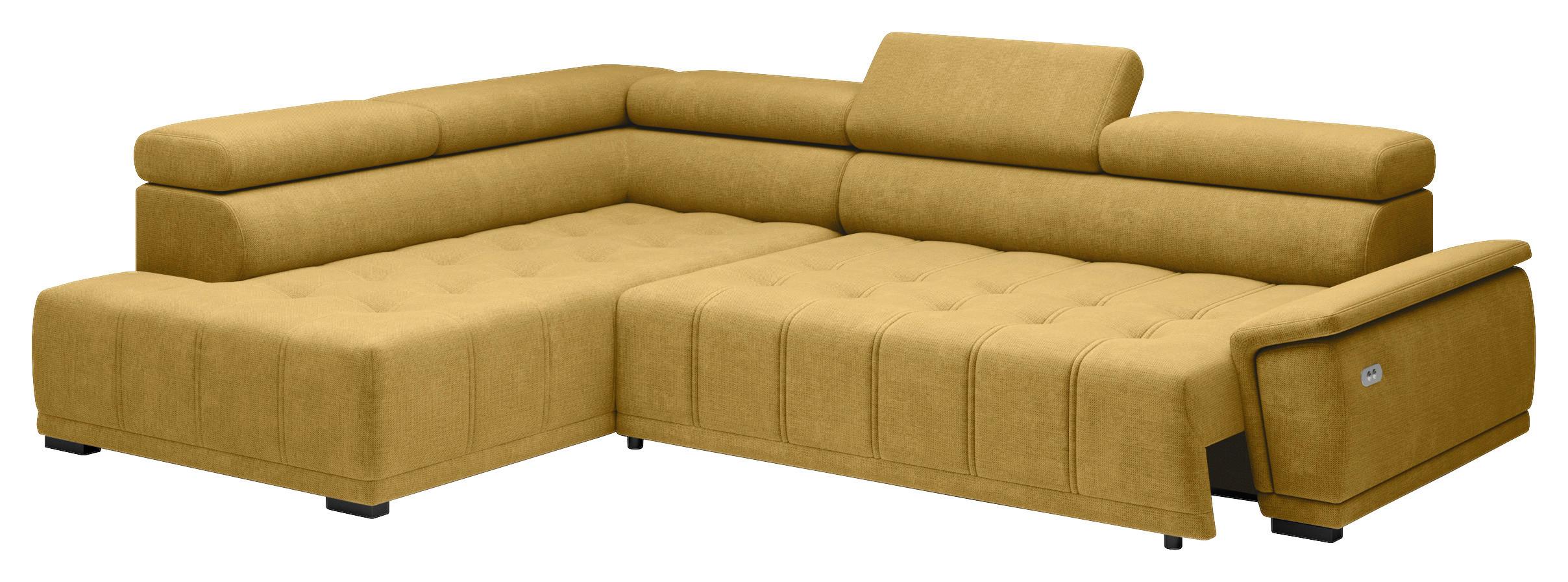 Kutna Garnitura Gremio - boje senfa/crna, Moderno, tekstil/plastika (206/77-100/283cm) - Modern Living