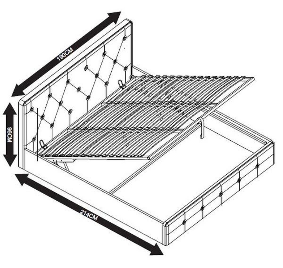 Oblazinjena Postelja Padua, Temno Siva, 180x200 - temno siva, Moderno, tekstil/les (180/200cm) - Carryhome
