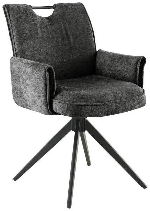 KRZESŁO Z PODŁOKIETNIKAMI DIEGO - ciemnoszary/czarny, Lifestyle, metal/drewno (64/90/63cm) - MID.YOU