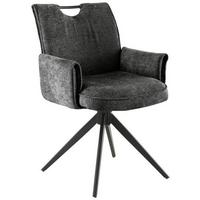 KRZESŁO Z PODŁOKIETNIKAMI DIEGO - ciemnoszary/czarny, Lifestyle, metal/drewno (64/90/63cm) - MID.YOU