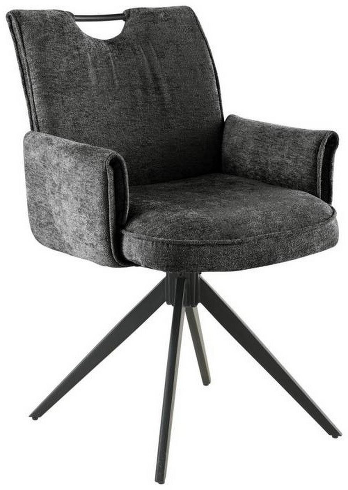 KRZESŁO Z PODŁOKIETNIKAMI DIEGO - ciemnoszary/czarny, Lifestyle, metal/drewno (64/90/63cm) - MID.YOU