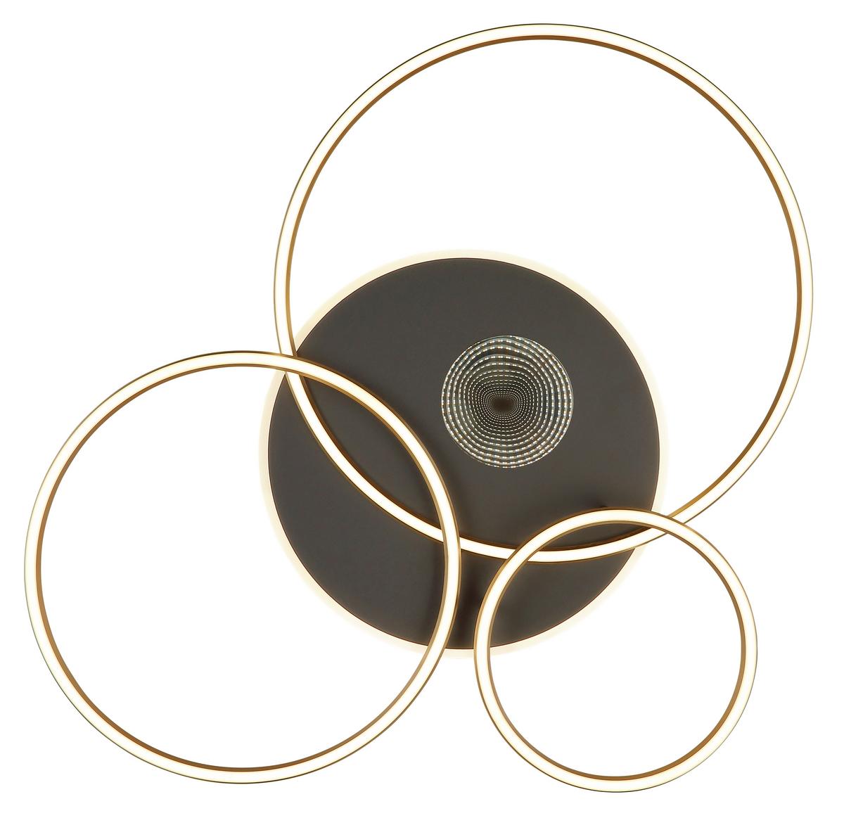 Led Stropna Svjetiljka Invertina - bijela/zlatne boje, Design, metal/plastika (90/70/13cm) - Globo