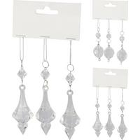 Set decorațiuni de agățat 3/1 cca. 2,5x9 cm Diamand - alb, Basics, plastic (2,5/9cm)