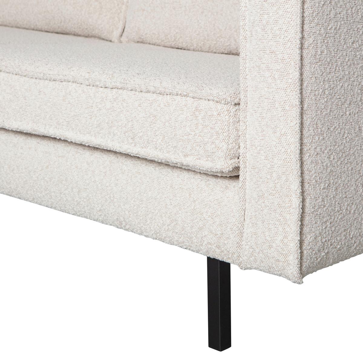 2,5- Sitzer Sofa Rodeo Naturfarben B: 190cm - Schwarz/Naturfarben, Design, Textil/Metall (190/85/86cm) - Livetastic